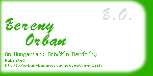 bereny orban business card